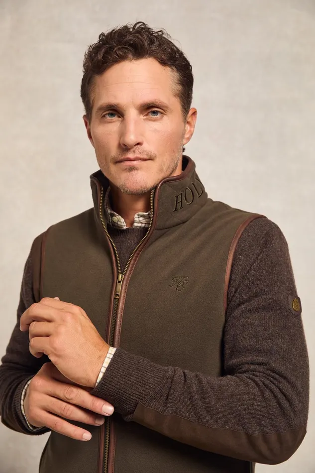 Holland Cooper Fleeces Men Country Fleece Gilet Khaki