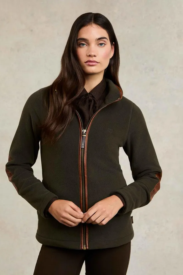 Holland Cooper Fleeces Women Country Fleece Jacket Khaki
