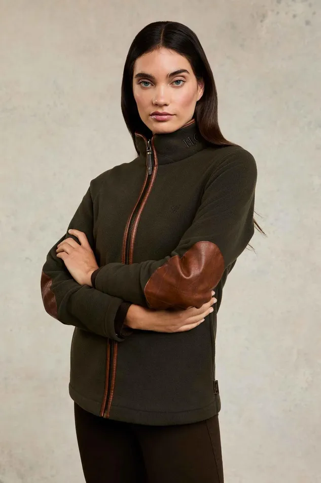 Holland Cooper Fleeces Women Country Fleece Jacket Khaki