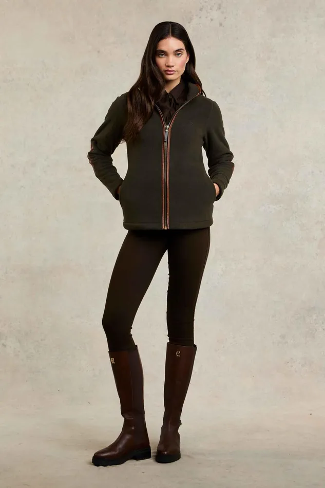 Holland Cooper Fleeces Women Country Fleece Jacket Khaki