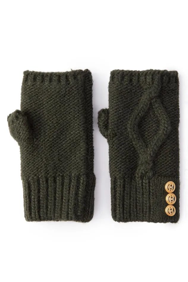 Holland Cooper Gloves Women Cortina Fingerless Gloves Fern Green Holland Cooper Gloves Women Cortina Fingerless Gloves Fern Green