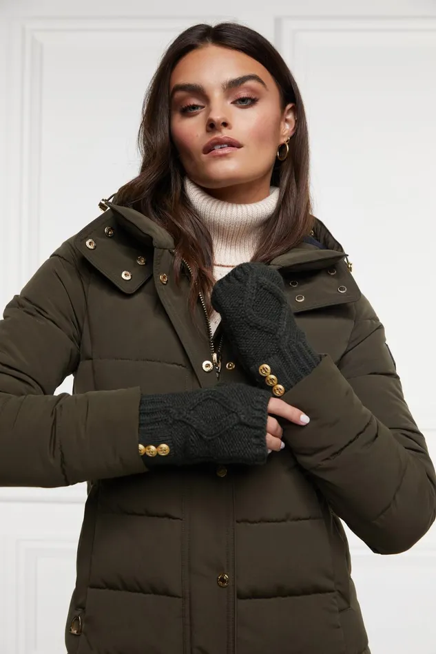 Holland Cooper Gloves Women Cortina Fingerless Gloves Fern Green Holland Cooper Gloves Women Cortina Fingerless Gloves Fern Green