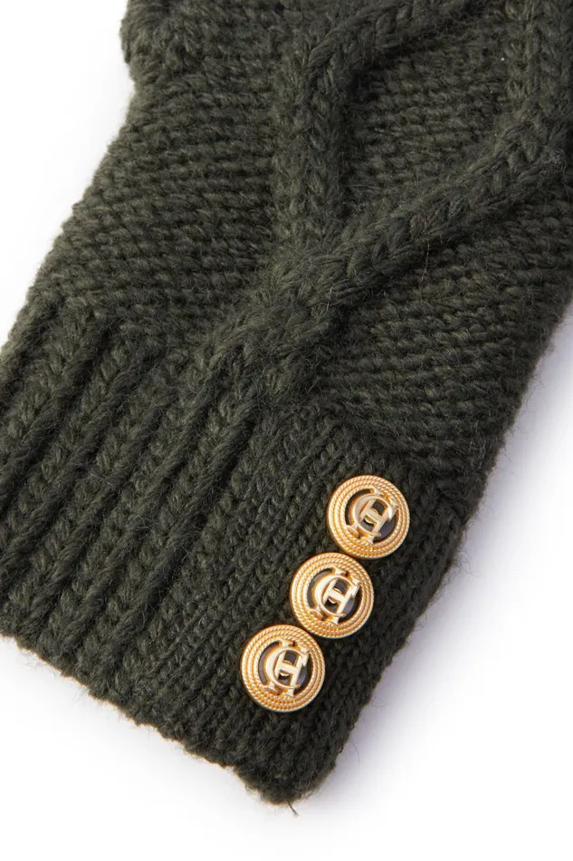 Holland Cooper Gloves Women Cortina Fingerless Gloves Fern Green Holland Cooper Gloves Women Cortina Fingerless Gloves Fern Green