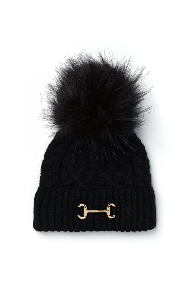 Holland Cooper Hats and Headbands Women Horsebit Bobble Hat Black