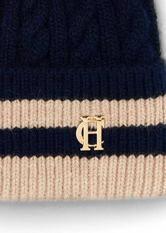 Holland Cooper Hats and Headbands Women Zoe Bobble Hat Ink Navy Stripe Holland Cooper Hats and Headbands Women Zoe Bobble Hat Ink Navy Stripe