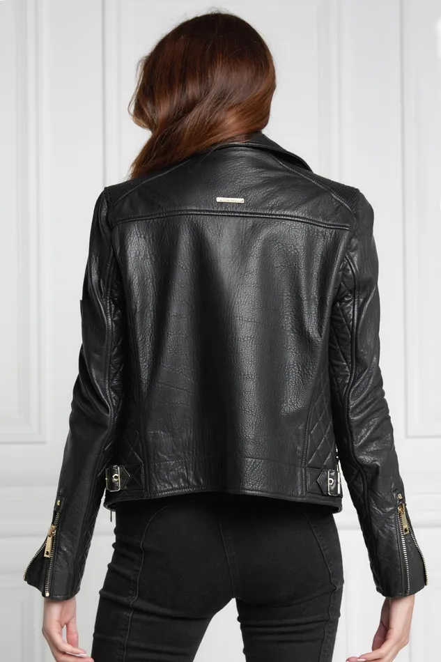 Holland Cooper Jackets Women Leather Biker Jacket