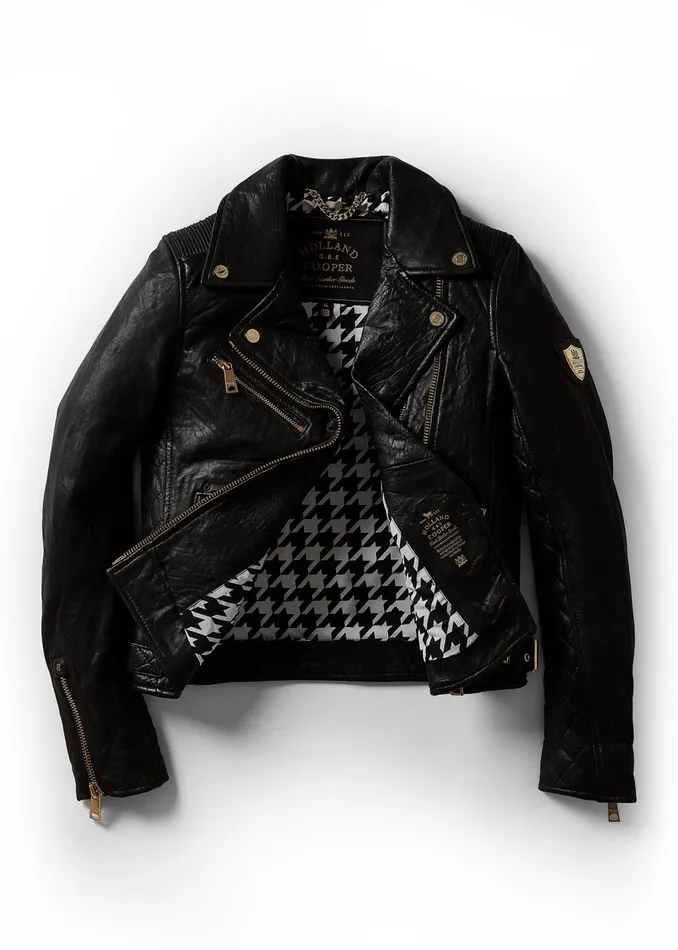 Holland Cooper Jackets Women Leather Biker Jacket