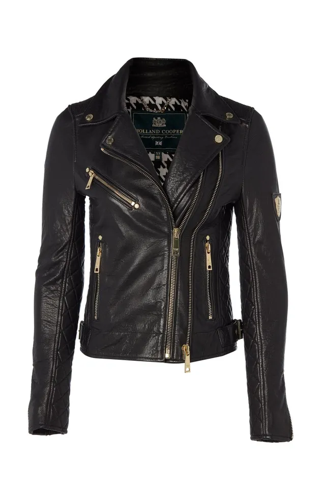 Holland Cooper Jackets Women Leather Biker Jacket