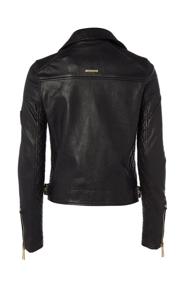Holland Cooper Jackets Women Leather Biker Jacket