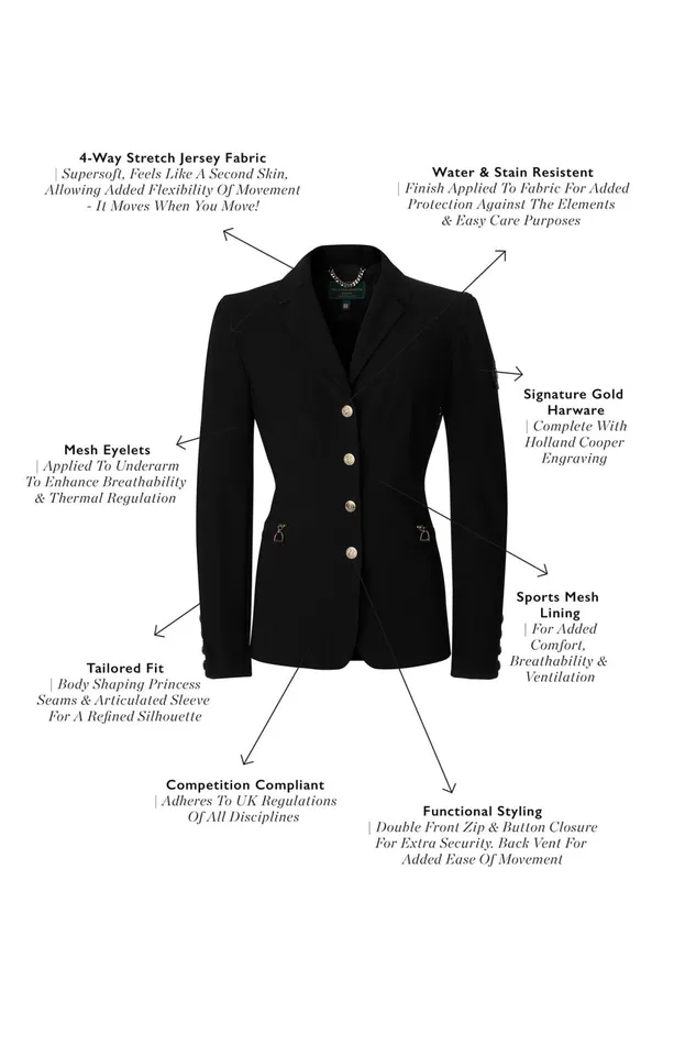 Holland Cooper Jackets Women The Competition Jacket Black Holland Cooper Jackets Women The Competition Jacket Black