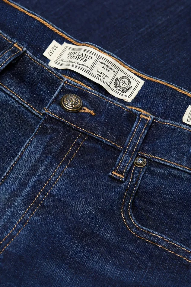 Holland Cooper Jeans Men Classic Straight Jean Washed Indigo Holland Cooper Jeans Men Classic Straight Jean Washed Indigo