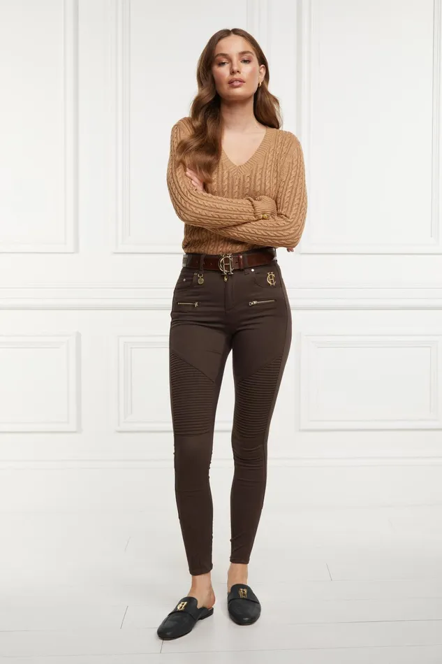 Holland Cooper Jeans Women Biker Jean Chocolate