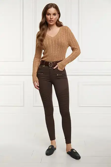 Holland Cooper Jeans Women Biker Jean Chocolate Holland Cooper Jeans Women Biker Jean Chocolate