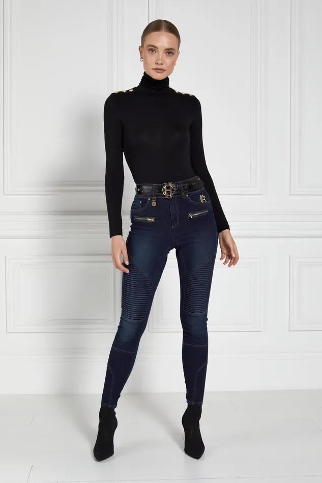 Holland Cooper Jeans Women Biker Jean Deep Indigo
