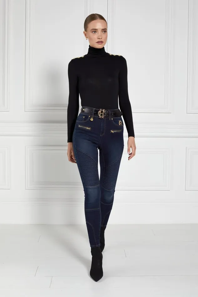 Holland Cooper Jeans Women Biker Jean Deep Indigo Holland Cooper Jeans Women Biker Jean Deep Indigo
