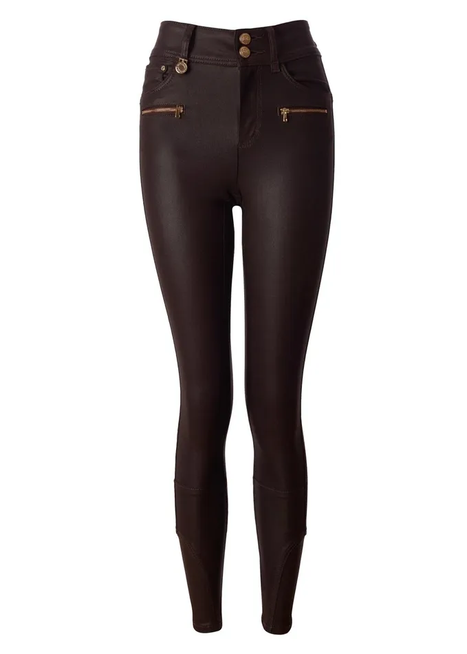 Holland Cooper Jeans Women Coated Jodhpur Jean Chocolate Holland Cooper Jeans Women Coated Jodhpur Jean Chocolate