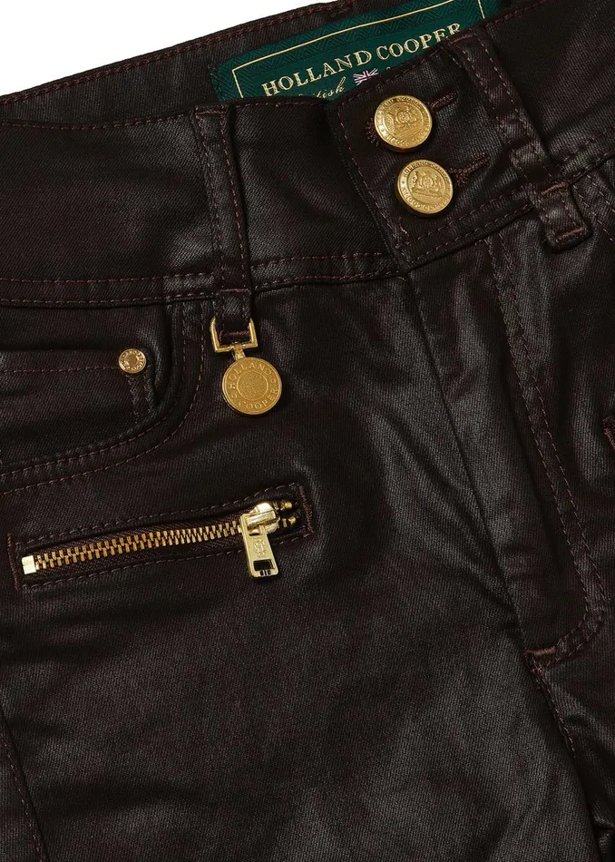 Holland Cooper Jeans Women Coated Jodhpur Jean Chocolate Holland Cooper Jeans Women Coated Jodhpur Jean Chocolate