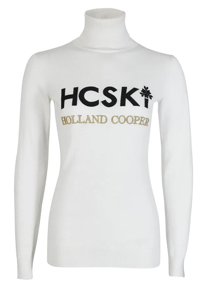 Holland Cooper Knitwear And Thermals Women Logo Ski Knit Winter White