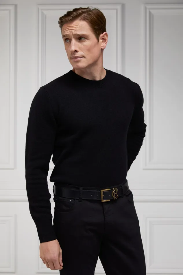 Holland Cooper Knitwear Men Byron Crew Neck Knit Black