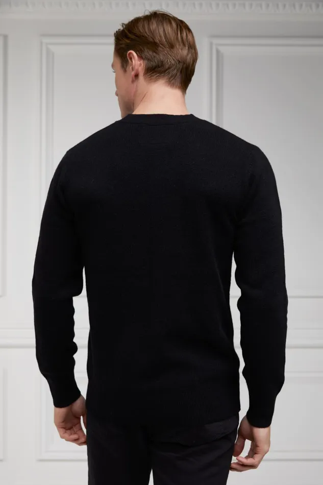 Holland Cooper Knitwear Men Byron Crew Neck Knit Black