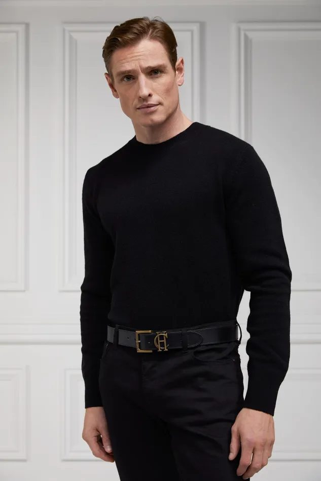 Holland Cooper Knitwear Men Byron Crew Neck Knit Black