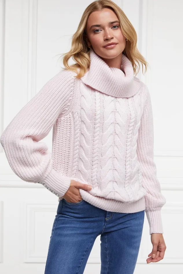Holland Cooper Knitwear Women Corded Roll Neck Knit Holland Cooper Knitwear Women Corded Roll Neck Knit