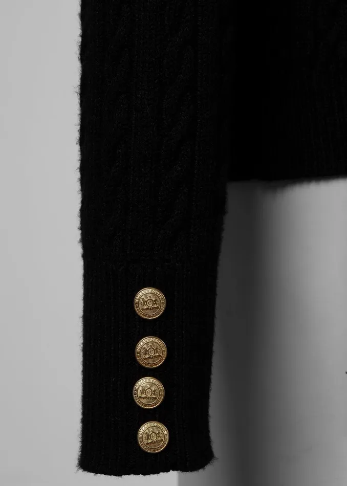 Holland Cooper Knitwear Women Seattle Roll Neck Cable Knit Black Holland Cooper Knitwear Women Seattle Roll Neck Cable Knit Black