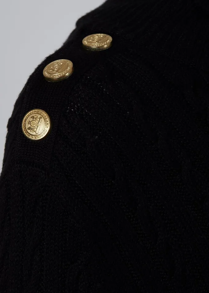 Holland Cooper Knitwear Women Seattle Roll Neck Cable Knit Black Holland Cooper Knitwear Women Seattle Roll Neck Cable Knit Black