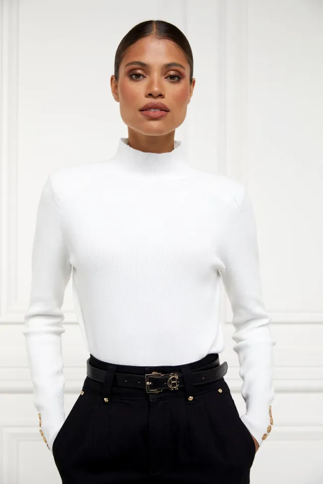 Holland Cooper Knitwear Women Tara High Neck Knit Natural