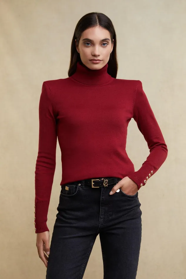 Holland Cooper Knitwear Women Victoria Cashmere Roll Neck Berry Holland Cooper Knitwear Women Victoria Cashmere Roll Neck Berry