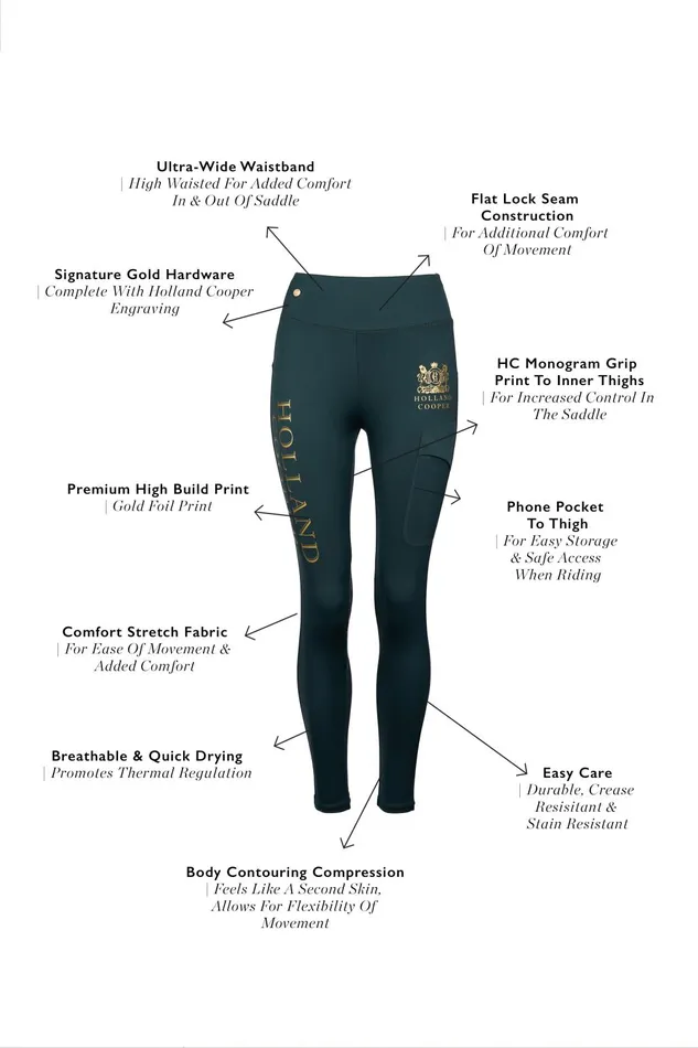 Holland Cooper Leggings Women Sport Legging Petrol Holland Cooper Leggings Women Sport Legging Petrol