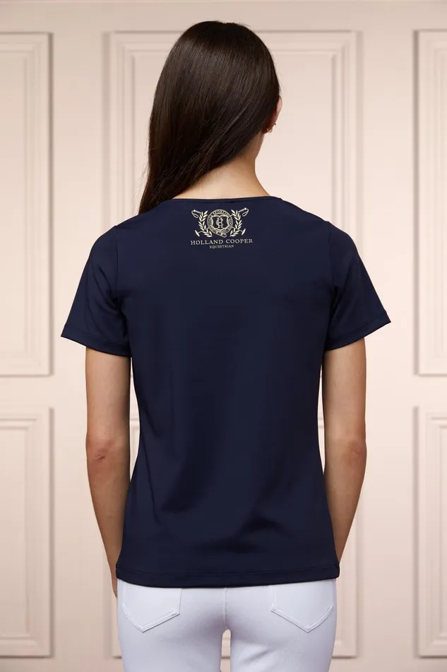 Holland Cooper Polo Shirts and Tees Women Training VNeck Tee Ink Navy Holland Cooper Polo Shirts and Tees Women Training VNeck Tee Ink Navy