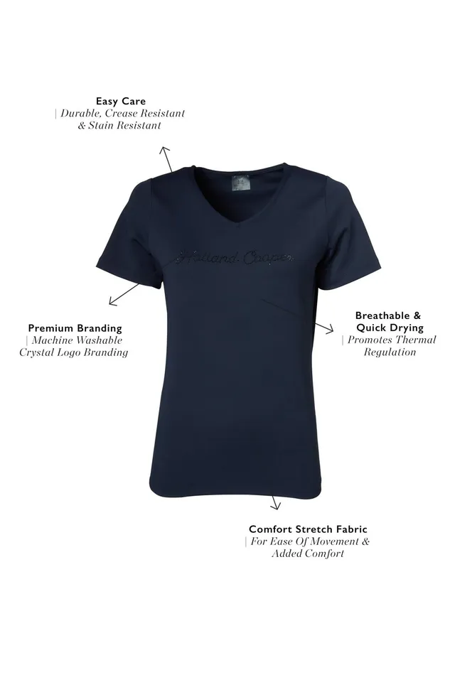 Holland Cooper Polo Shirts and Tees Women Training VNeck Tee Ink Navy Holland Cooper Polo Shirts and Tees Women Training VNeck Tee Ink Navy