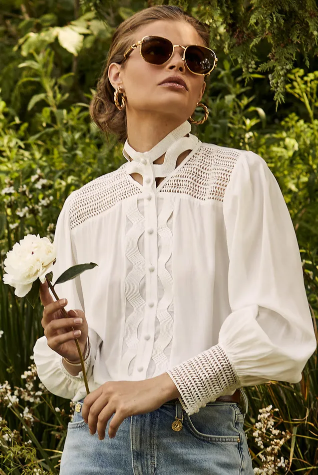 Holland Cooper Shirts and Blouses Women Featherton Lace Shirt Holland Cooper Shirts and Blouses Women Featherton Lace Shirt