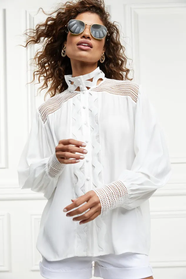 Holland Cooper Shirts and Blouses Women Featherton Lace Shirt Holland Cooper Shirts and Blouses Women Featherton Lace Shirt