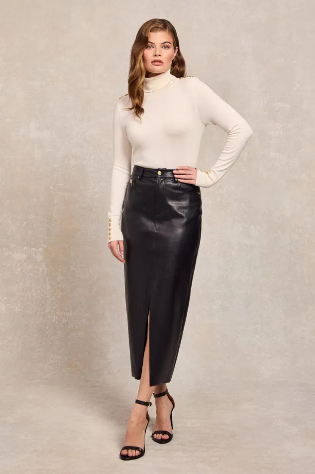 Holland Cooper Skirts Women Faux Leather Maxi Skirt