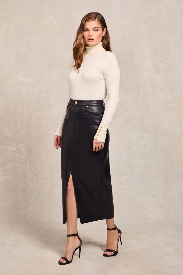Holland Cooper Skirts Women Faux Leather Maxi Skirt Holland Cooper Skirts Women Faux Leather Maxi Skirt