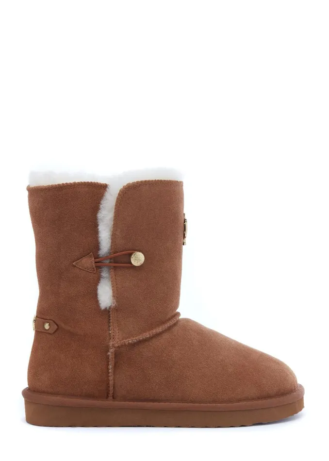 Holland Cooper Sleepwear Women HC Shearling Boot Tan