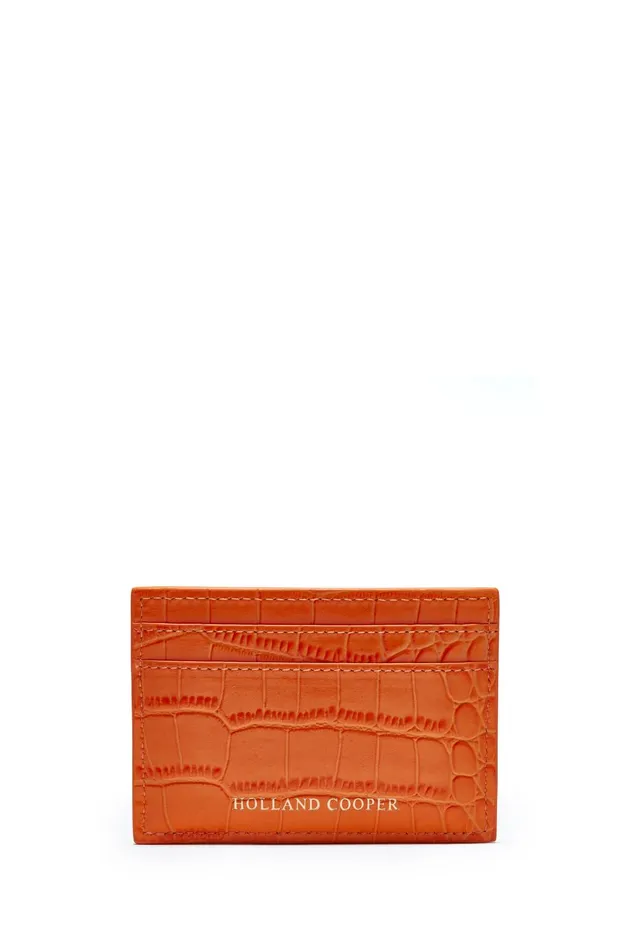 Holland Cooper Small Leather Goods Women Chelsea Card Holder Orange Croc Holland Cooper Small Leather Goods Women Chelsea Card Holder Orange Croc