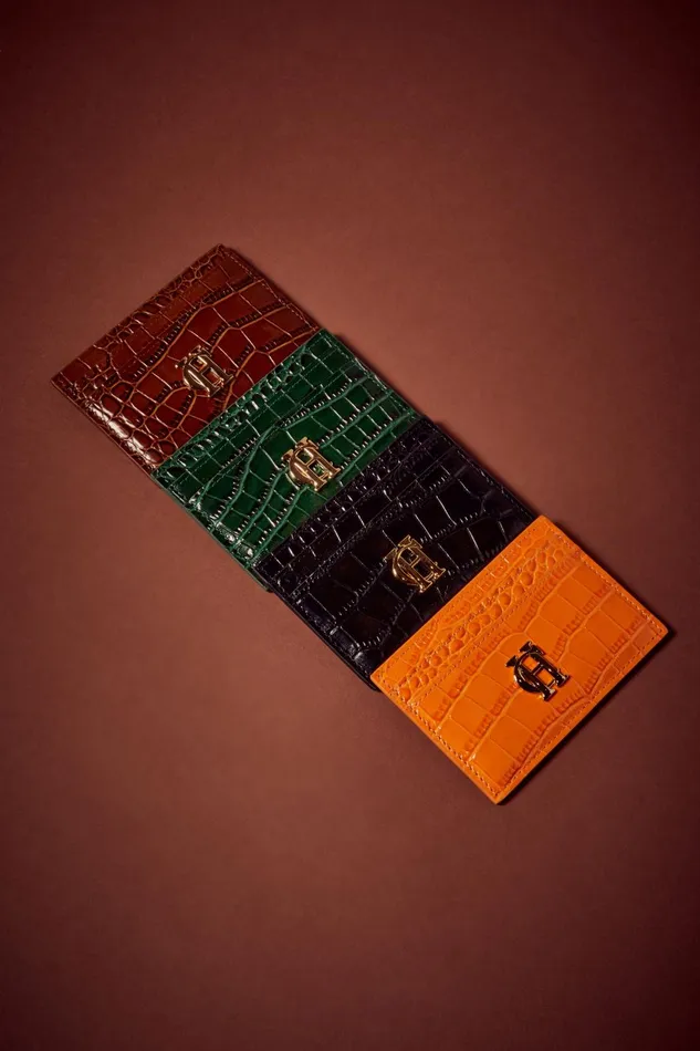 Holland Cooper Small Leather Goods Women Chelsea Card Holder Orange Croc Holland Cooper Small Leather Goods Women Chelsea Card Holder Orange Croc