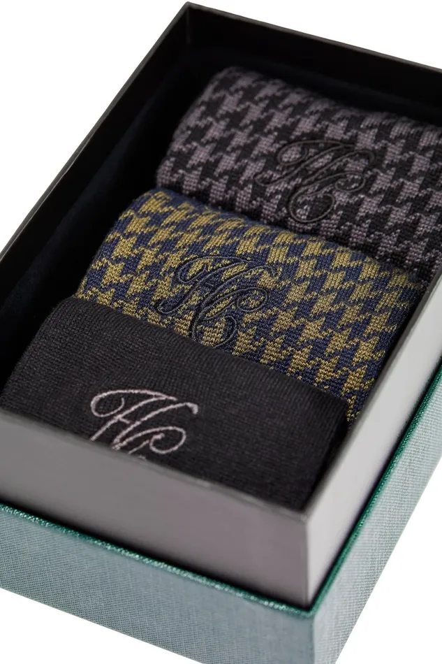 Holland Cooper Socks Men S Sock Gift Box Charcoal Houndstooth Holland Cooper Socks Men S Sock Gift Box Charcoal Houndstooth