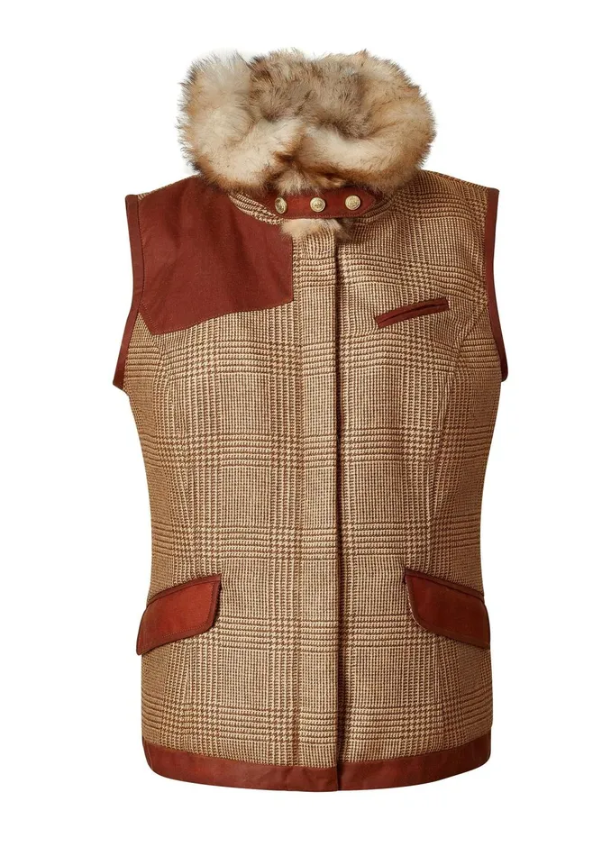 Holland Cooper Tailoring Women Aviator Gilet Tawny