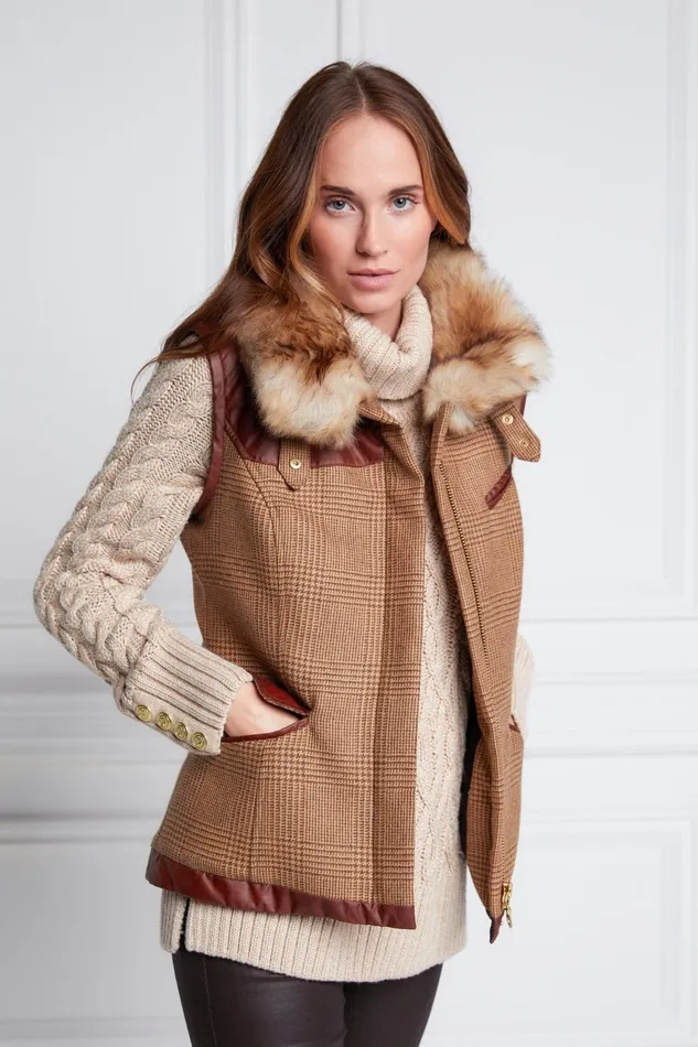 Holland Cooper Tailoring Women Aviator Gilet Tawny