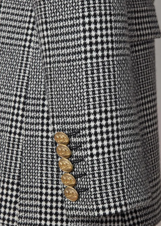 Holland Cooper Tailoring Women Double Breasted Blazer Prince Of Wales Mono