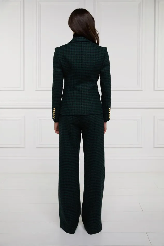 Holland Cooper Tailoring Women Knightsbridge Blazer Emerald Houndstooth Holland Cooper Tailoring Women Knightsbridge Blazer Emerald Houndstooth
