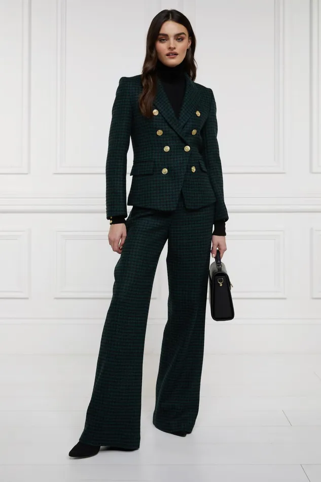 Holland Cooper Tailoring Women Knightsbridge Blazer Emerald Houndstooth Holland Cooper Tailoring Women Knightsbridge Blazer Emerald Houndstooth