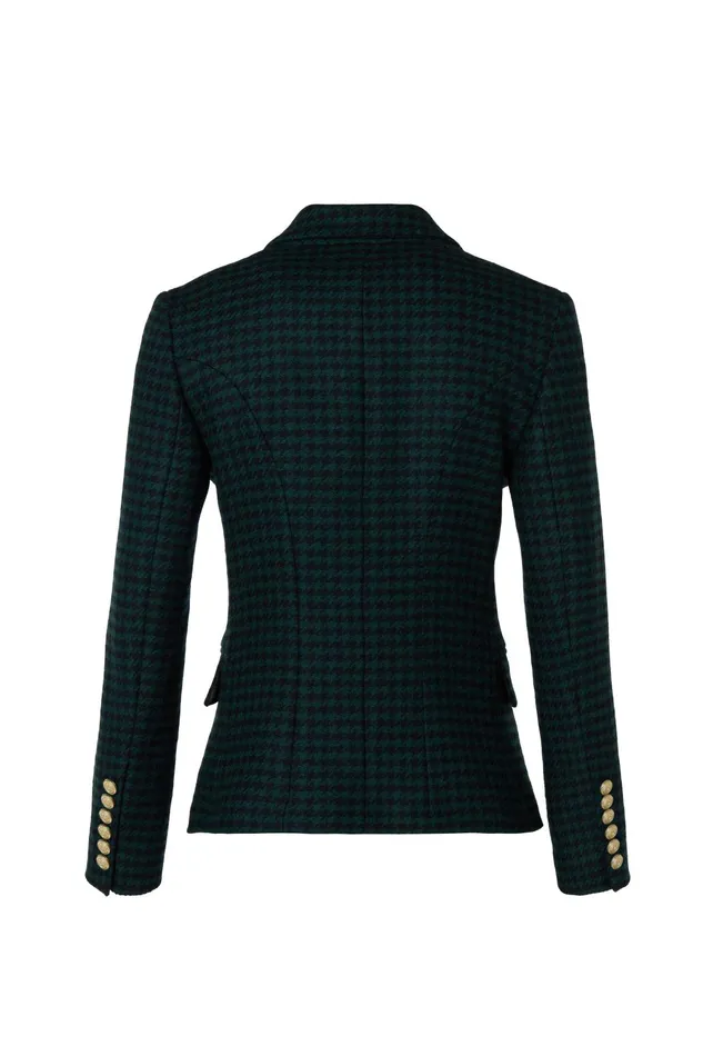 Holland Cooper Tailoring Women Knightsbridge Blazer Emerald Houndstooth Holland Cooper Tailoring Women Knightsbridge Blazer Emerald Houndstooth