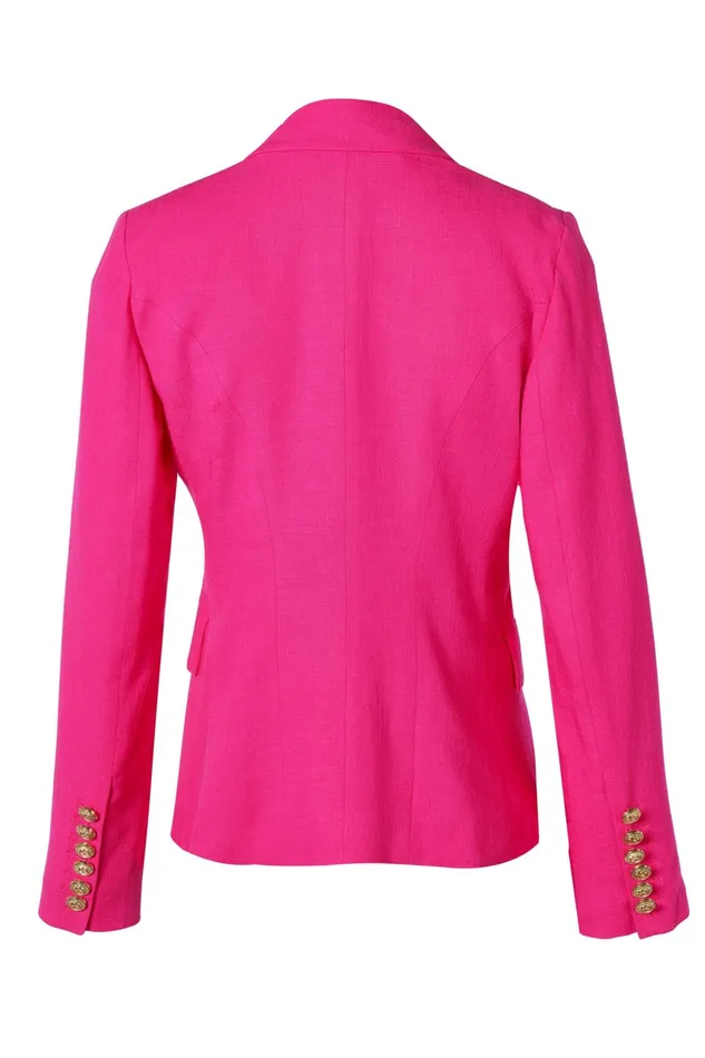 Holland Cooper Tailoring Women Knightsbridge Blazer Hot Pink Linen