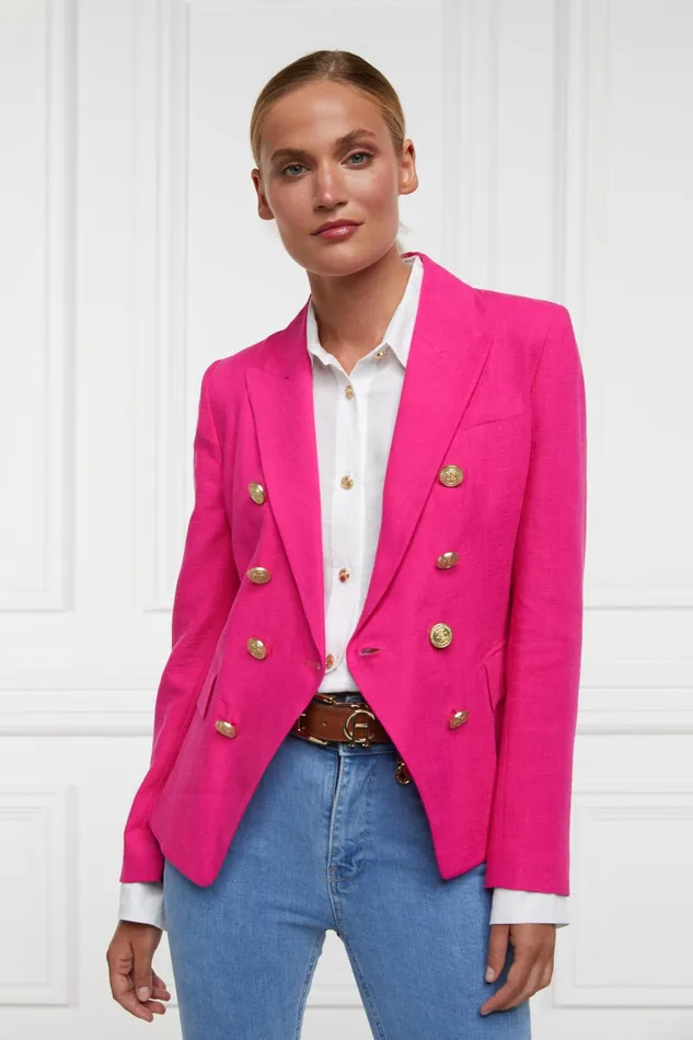 Holland Cooper Tailoring Women Knightsbridge Blazer Hot Pink Linen