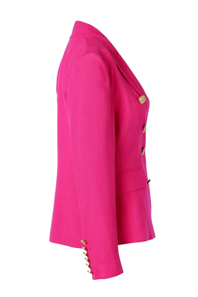 Holland Cooper Tailoring Women Knightsbridge Blazer Hot Pink Linen